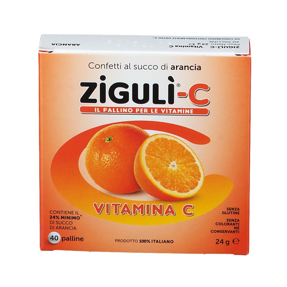 Integratore Ziguli C Arancia con Vitamina C, 40 confetti