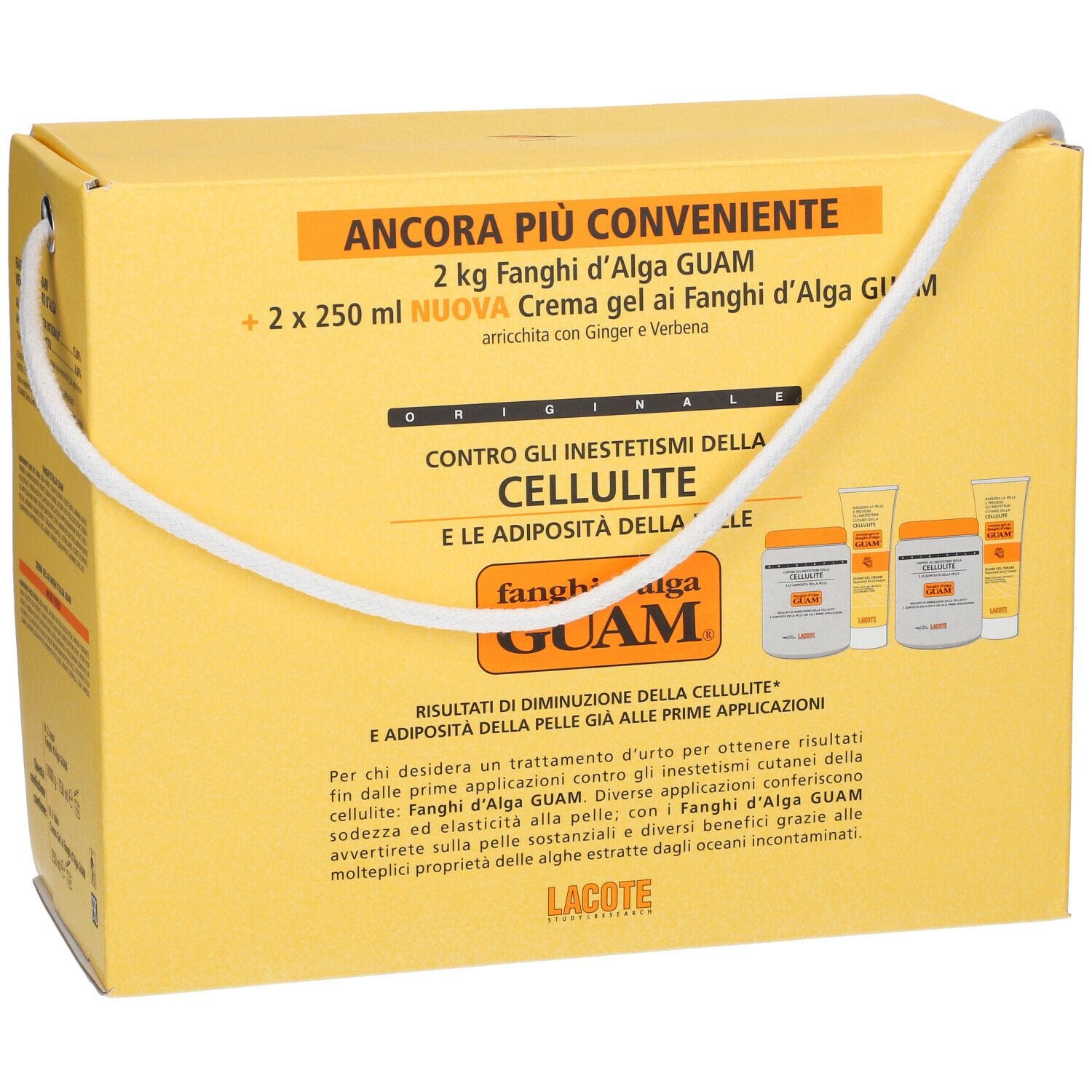 Kit Anticellulite Guam Fanghi d'Alga 2x1kg e Crema Gel 2x250ml
