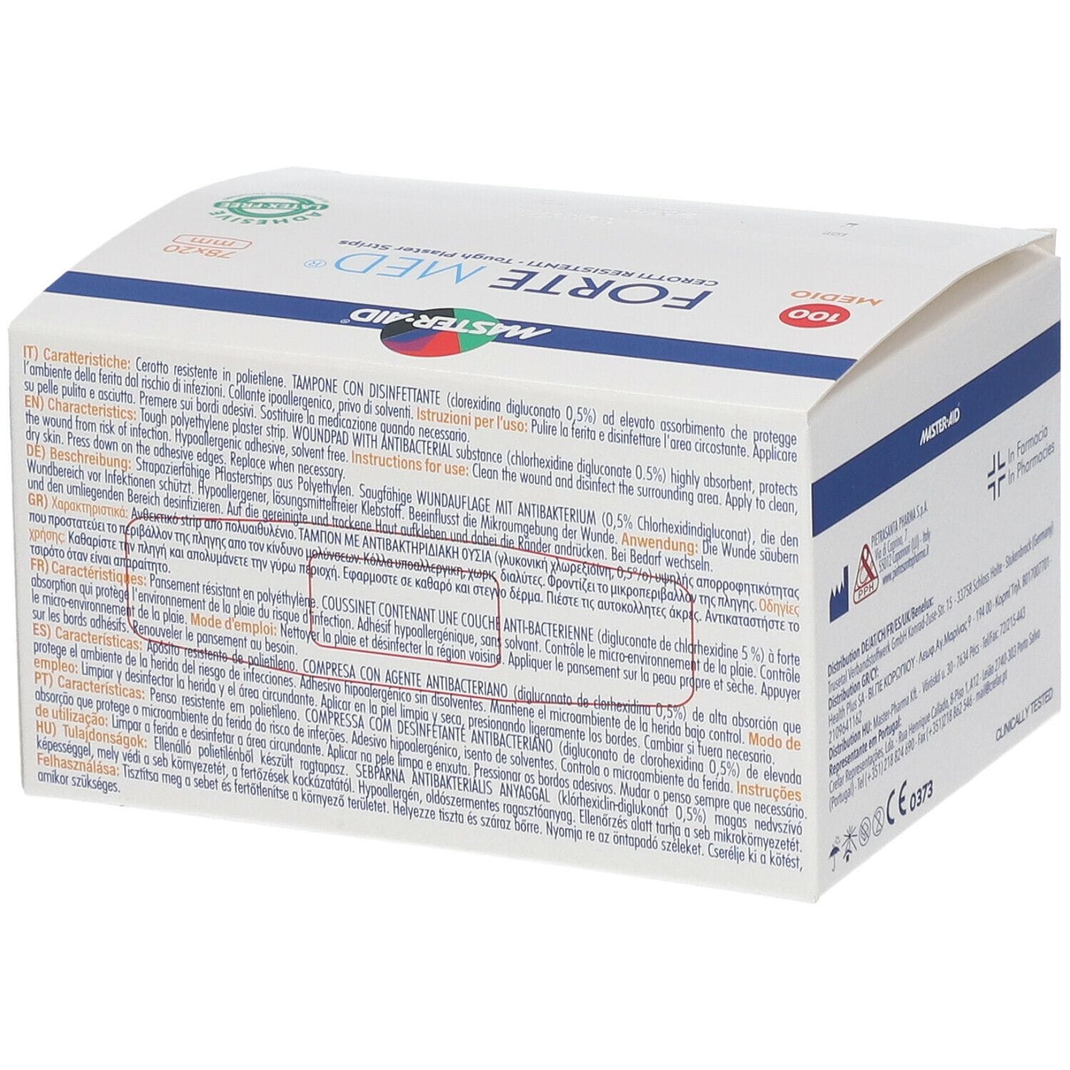 Cerotti Master-Aid Forte Med medi, 100 pezzi resistenti