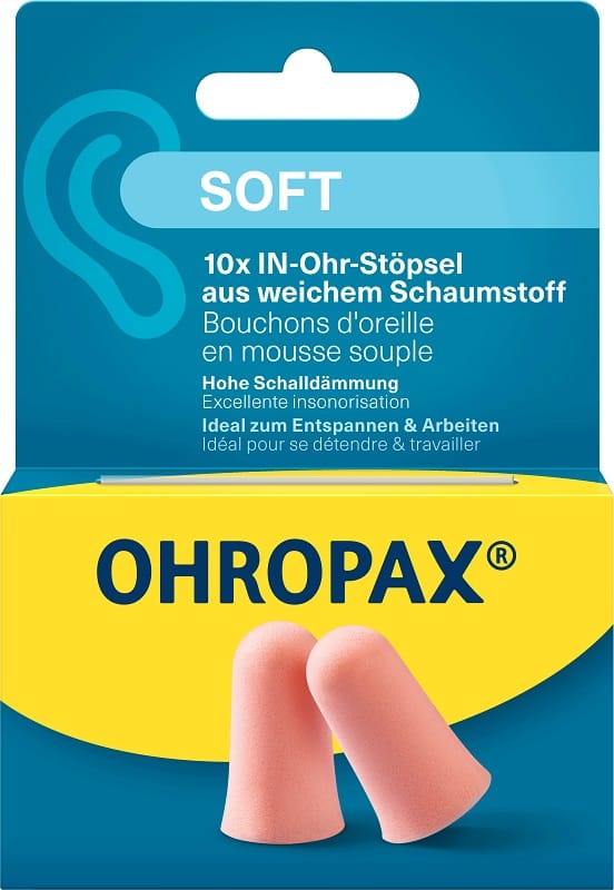 Tappi Auricolari Ohropax Soft in Schiuma PU, 10 pezzi