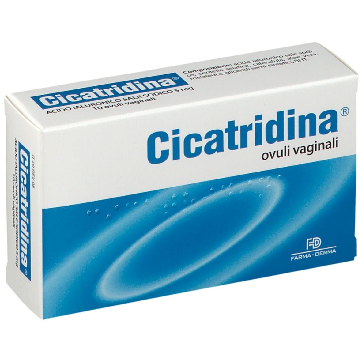 Ovuli vaginali Cicatridina per il benessere vaginale, 10 pz