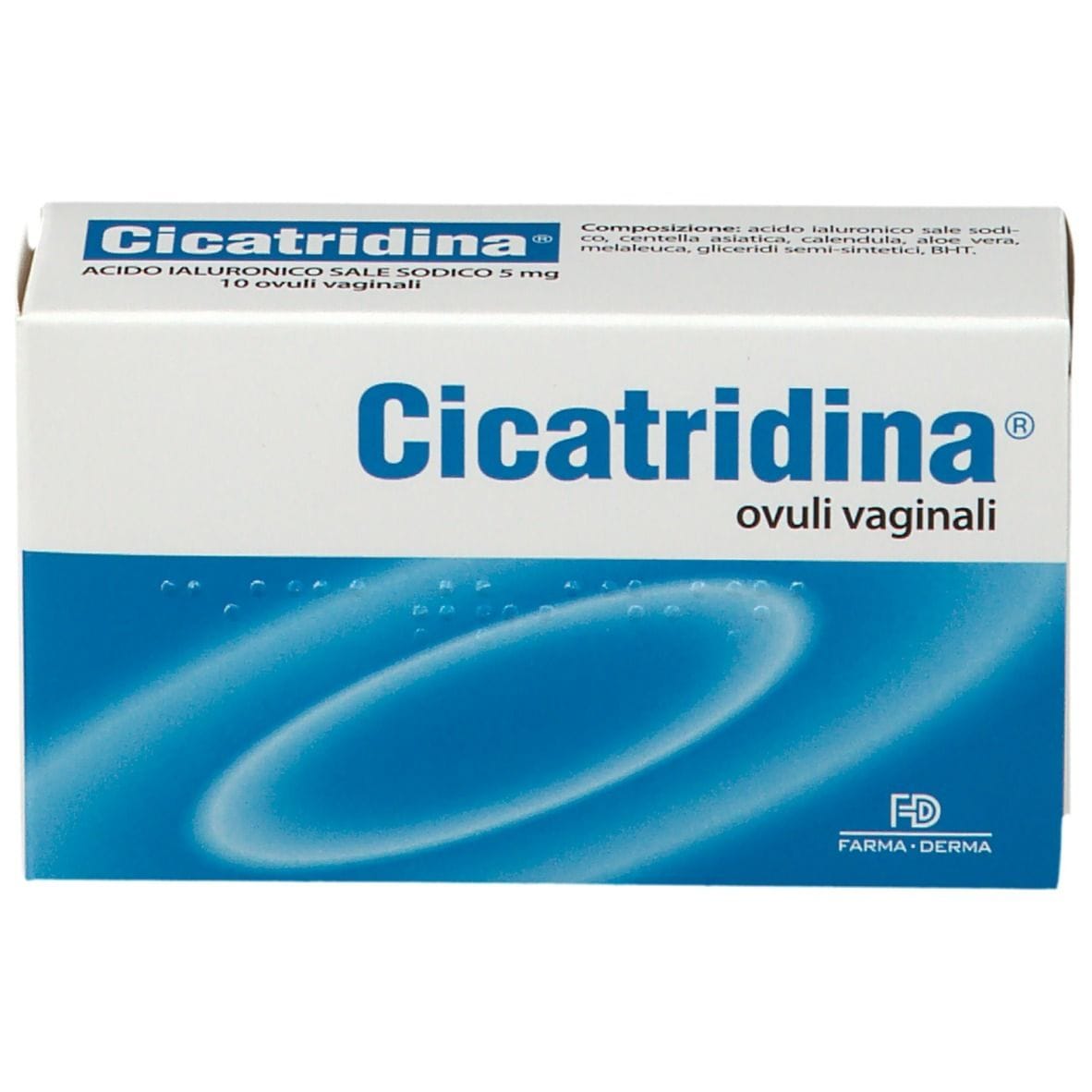 Ovuli vaginali Cicatridina per il benessere vaginale, 10 pz