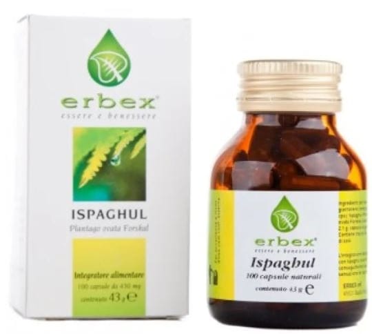 Integratore Ispaghul 430mg, 100 capsule per il transito