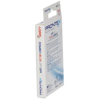 GARZA PRONTEX SOFT PAD COMPRESSA 5X7 CM 5 PEZZI GARZA PRONTEX SOFT PAD COMPRESSA 5X7 CM 5 PEZZI