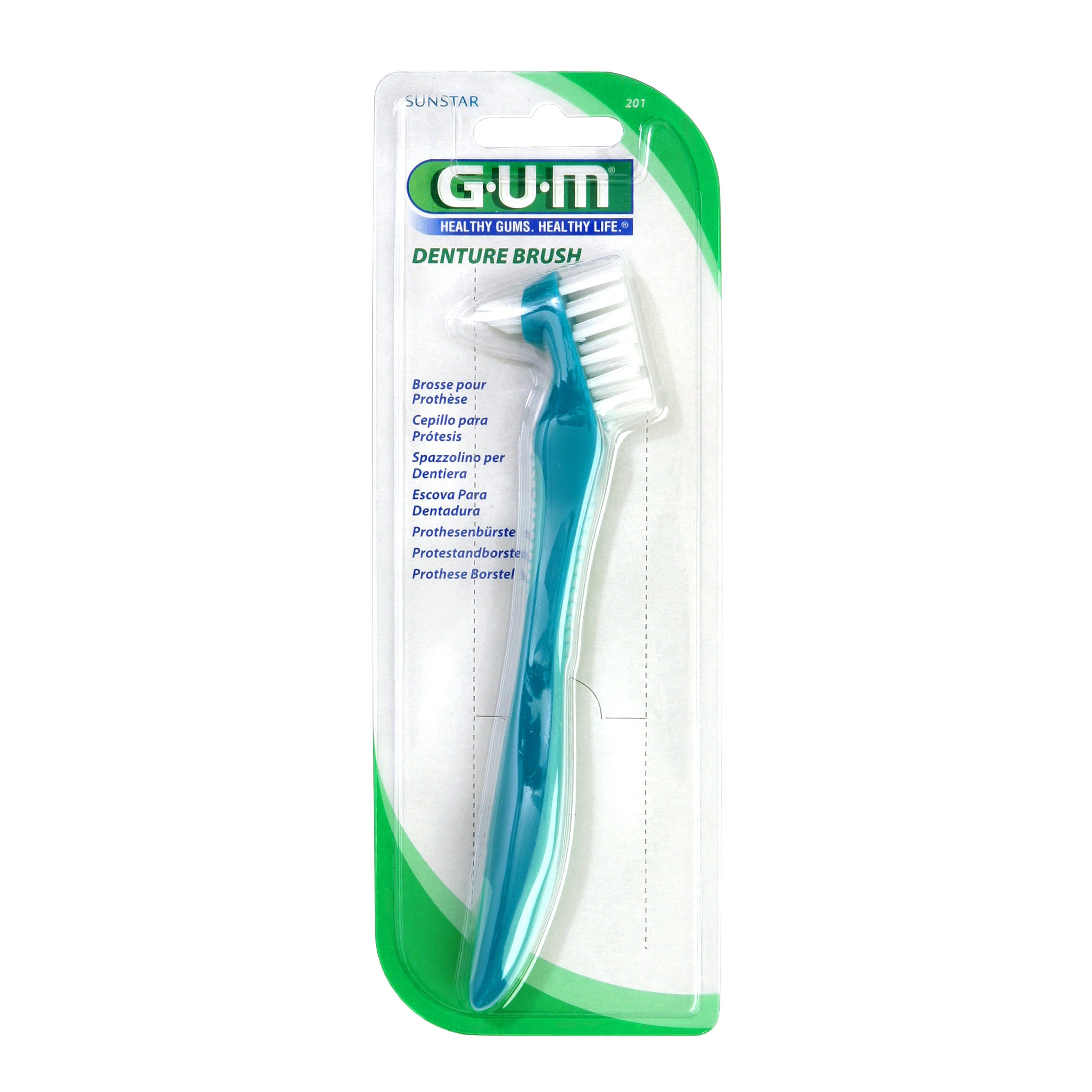 Spazzolino per protesi GUM Denture Brush, setole in nylon