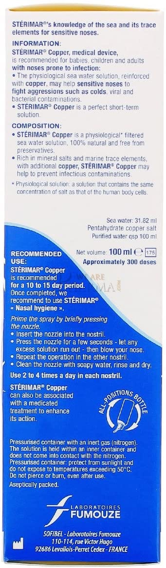 Spray Sterimar Cu per naso sensibile al raffreddore 100ml