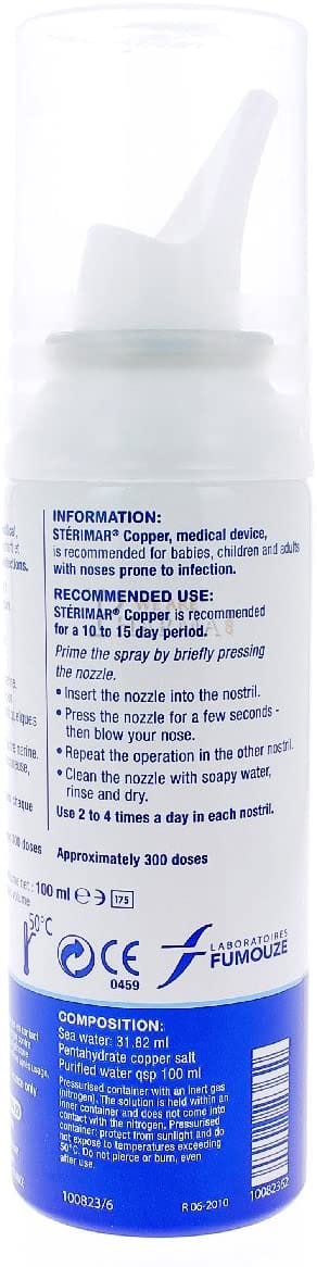 Spray Sterimar Cu per naso sensibile al raffreddore 100ml