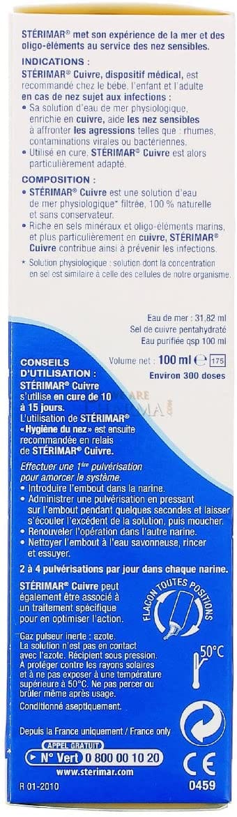 Spray Sterimar Cu per naso sensibile al raffreddore 100ml