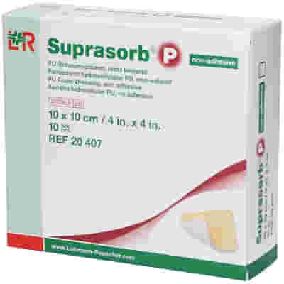 MEDICAZIONE STERILE IN SCHIUMA IN POLIURETANO NON ADESIVA SUPRASORB P ASSORBENTE 10X10 CM 10 PEZZI