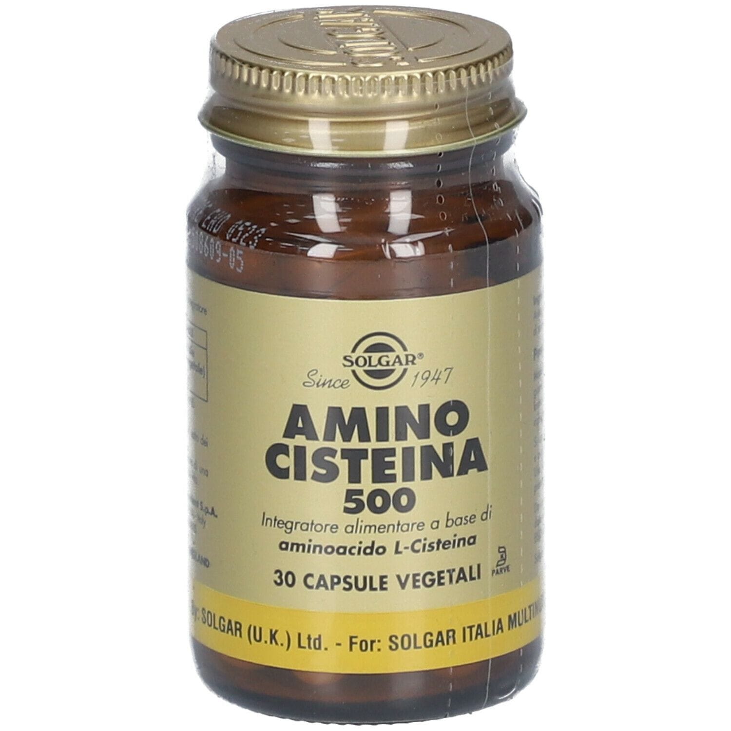 Integratore Solgar Amino Cisteina 500mg, 30 capsule vegetali