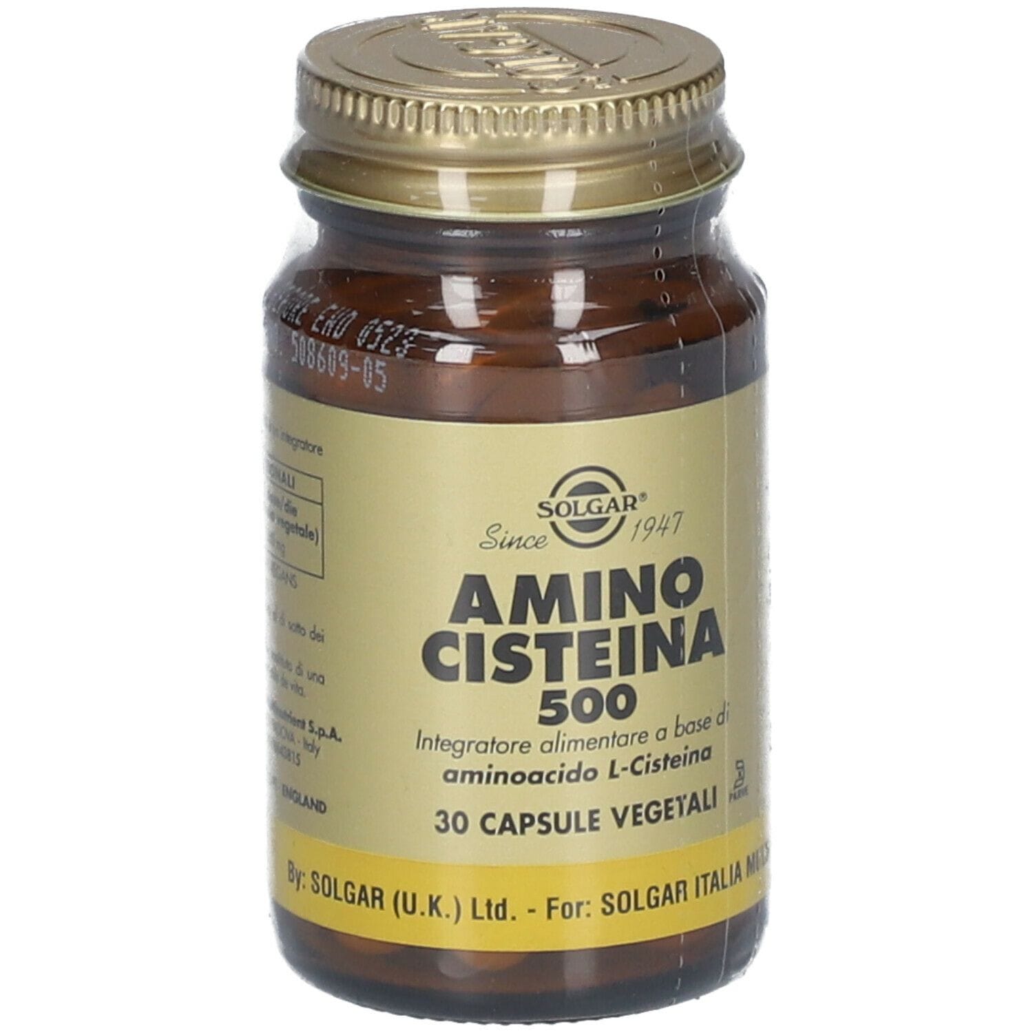 Integratore Solgar Amino Cisteina 500mg, 30 capsule vegetali