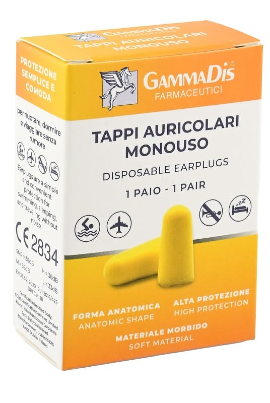 Tappi Auricolari Ear in Gommapiuma Gammadis, 2 Pezzi