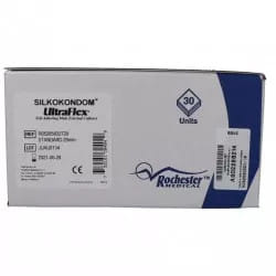 CATETERE ESTERNO MASCHILE SILKOKONDOM ULTRAFLEX AUTOADESIVO IN SILICONE TRASPARENTE MISURA 29 MM LUNGHEZZA 8 CM 30 PEZZI