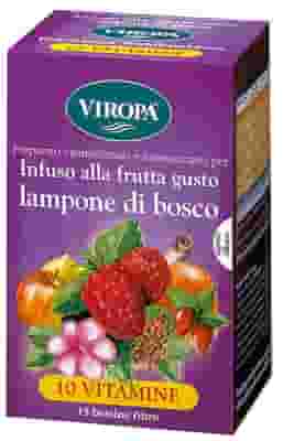 Infuso Viropa Lampone del Bosco con 10 Vitamine, 15 bustine