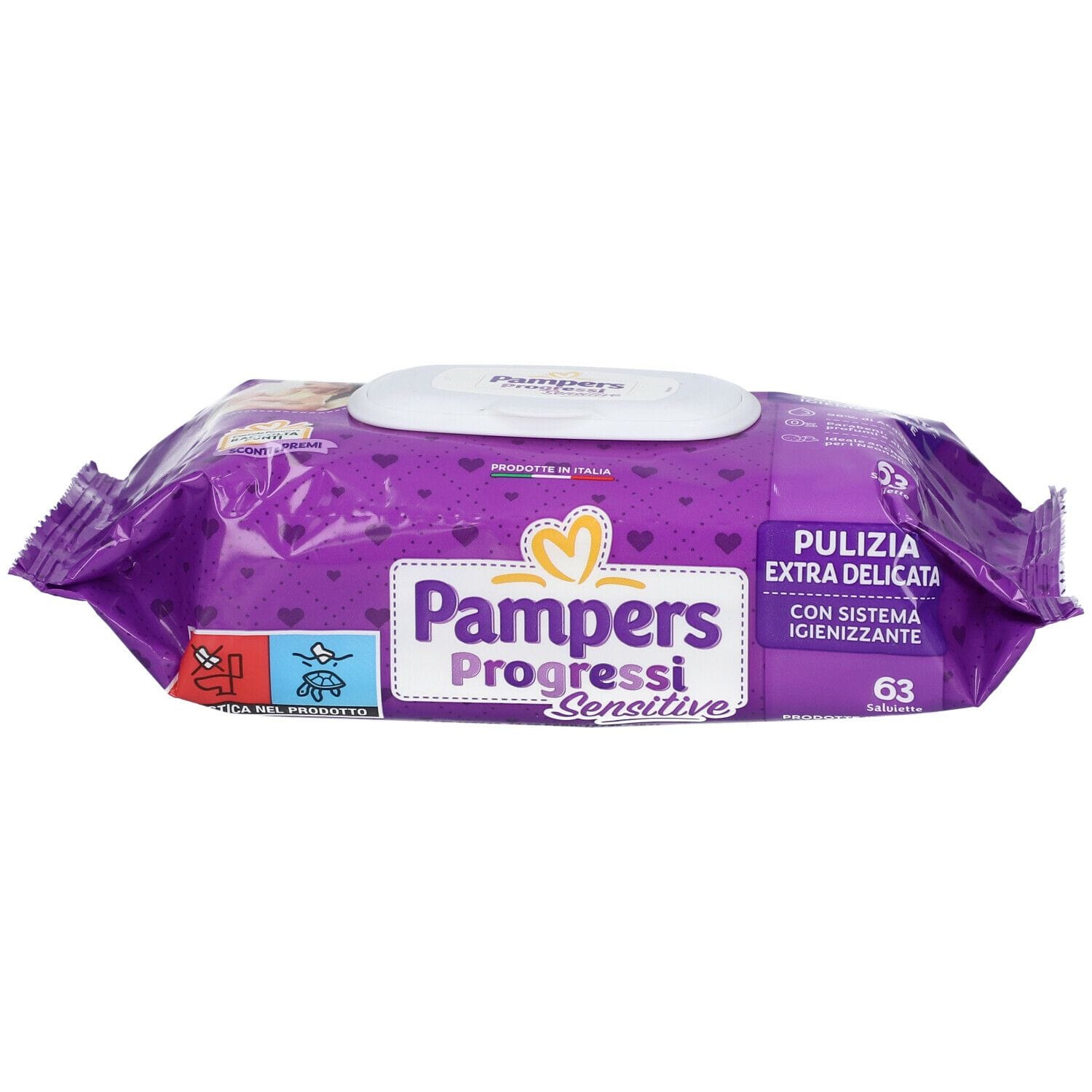 Salviette Pampers Sensitive Aloe per neonati, ricarica 63 pz