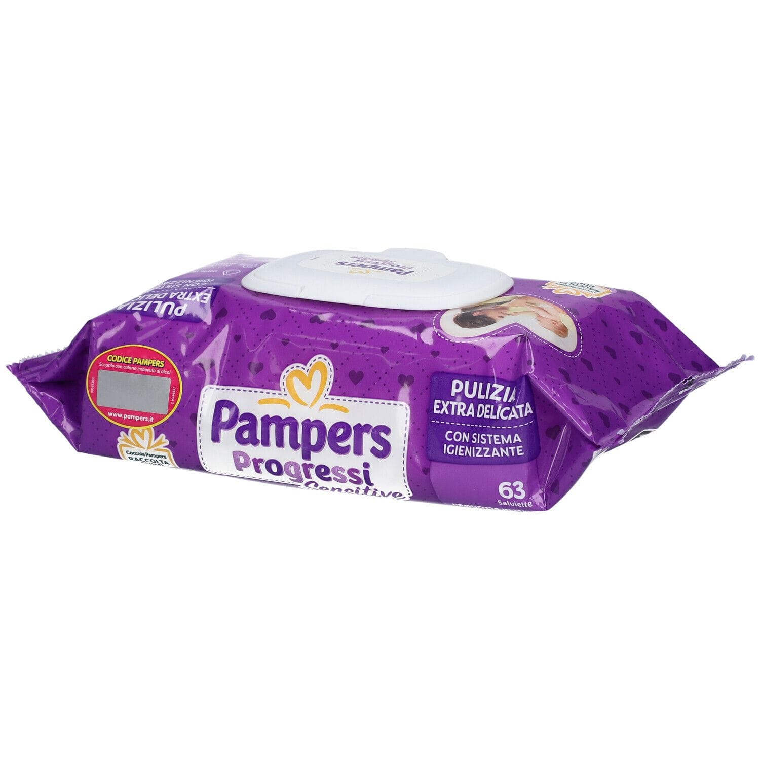 Salviette Pampers Sensitive Aloe per neonati, ricarica 63 pz