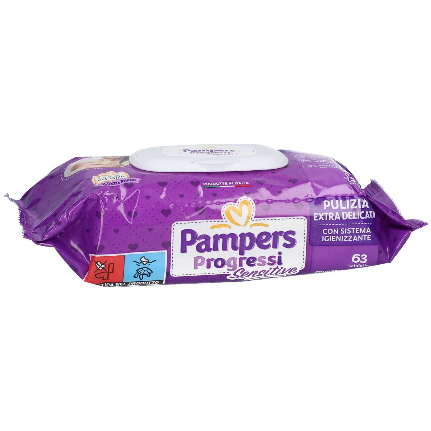 Salviette Pampers Sensitive Aloe per neonati, ricarica 63 pz
