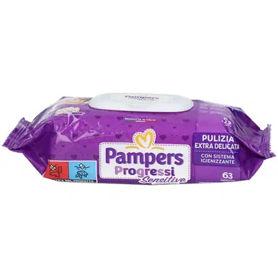 PAMPERS PROGRESSI SALVIETTE SENSITIVE ALOE RICARICA 63 PEZZI PAMPERS PROGRESSI SALVIETTE SENSITIVE ALOE RICARICA 63 PEZZI
