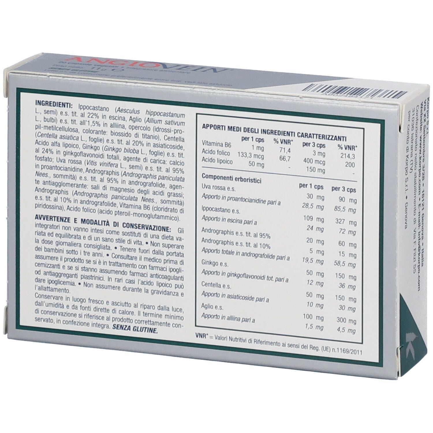 ANGIOVEIN 20 CAPSULE GELATINA