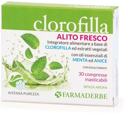 Integratore Clorofilla contro l'alitosi, 30 compresse masticabili