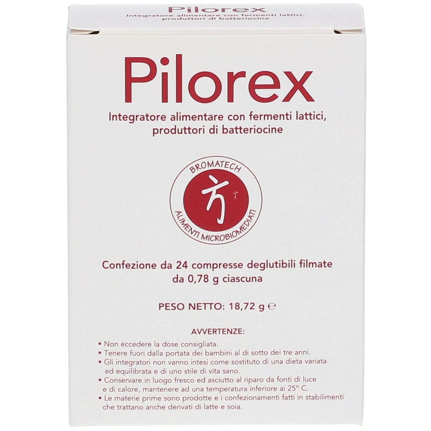 Integratore Pilorex Bromatech per flora intestinale, 24 cpr