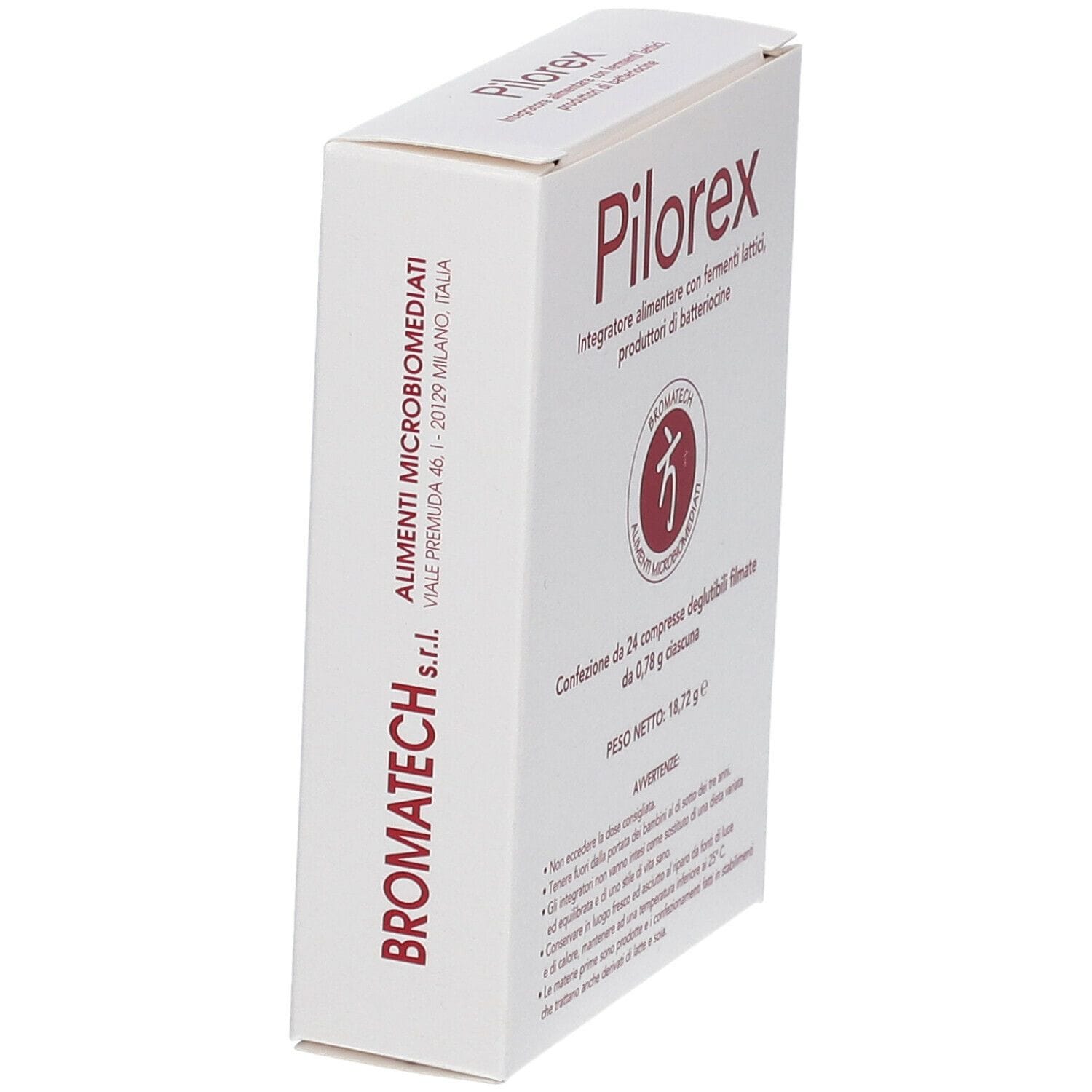 Integratore Pilorex Bromatech per flora intestinale, 24 cpr