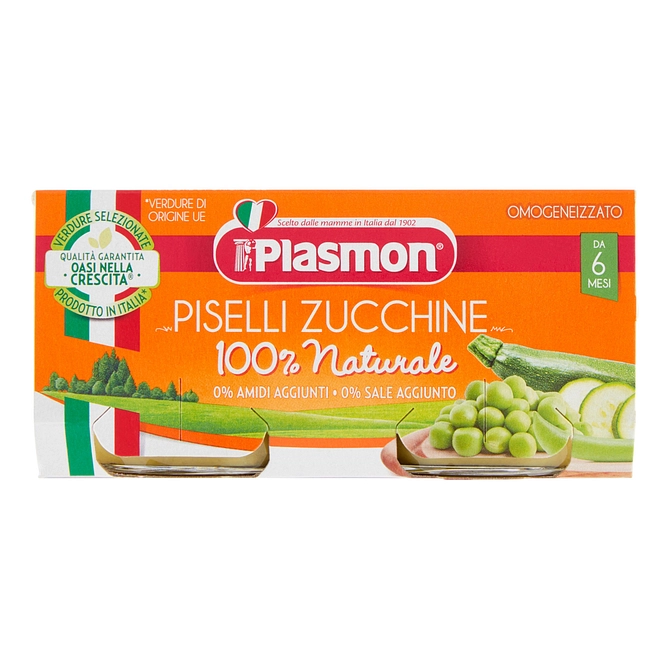 Plasmon Omogeneizzato Piselli Zucchine 80 G X 2 Pezzi