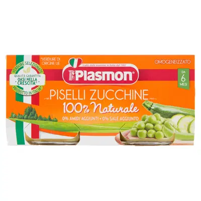 PLASMON OMOGENEIZZATO PISELLI ZUCCHINE 80 G X 2 PEZZI PLASMON OMOGENEIZZATO PISELLI ZUCCHINE 80 G X 2 PEZZI