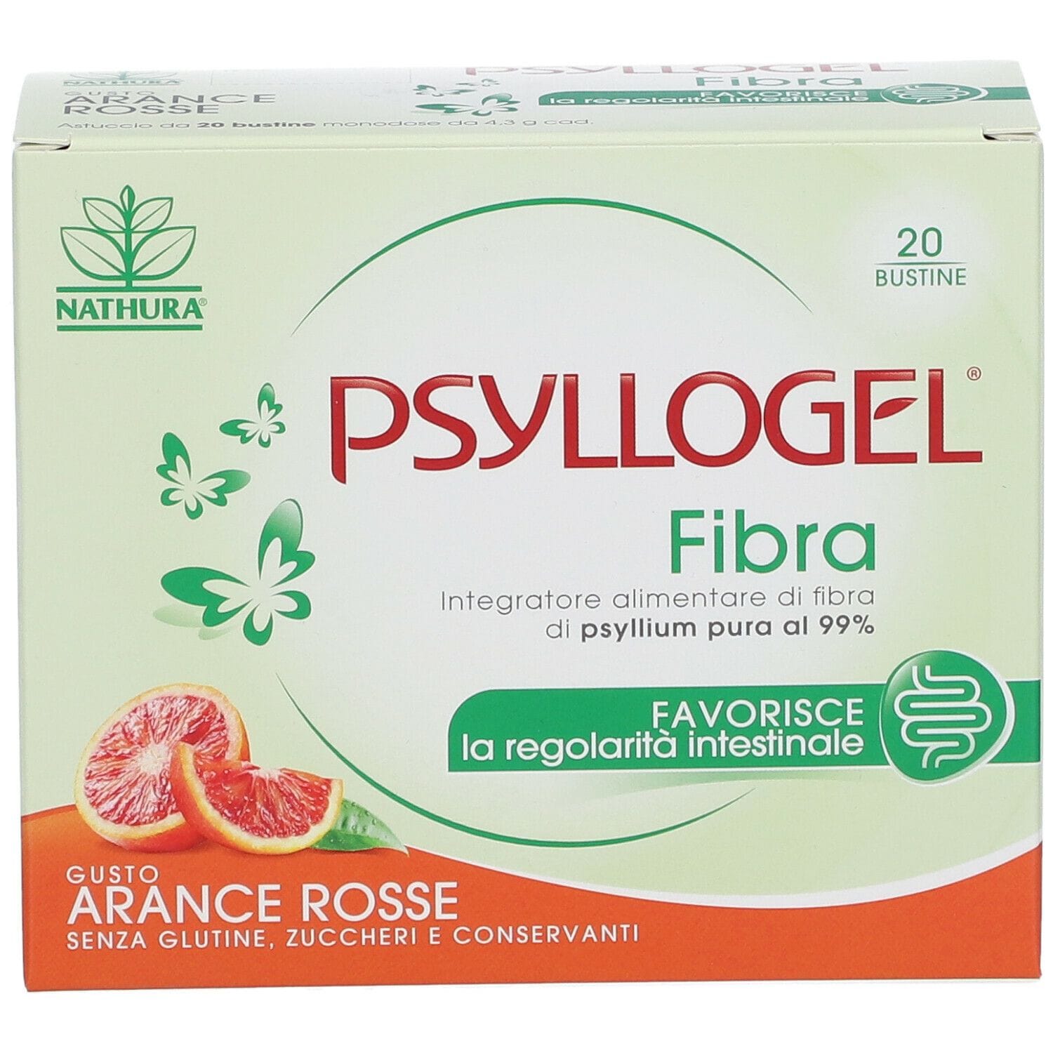 Integratore Psyllogel Fibra Arance Rosse, 20 bustine