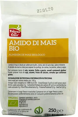 AMIDO DI MAIS BIO 250 G AMIDO DI MAIS BIO 250 G