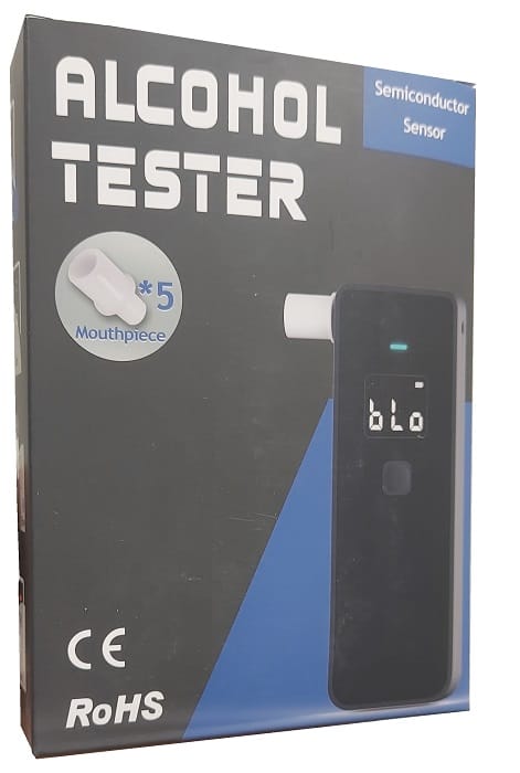 ETILOMETRO ELETTRONICO PER LA RILEVAZIONE DI ALCOOL NELL'ESPIRATO TOLLERANZA METROLOGICA 15% FUNZIONAMENTO A BATTERIA ATO218