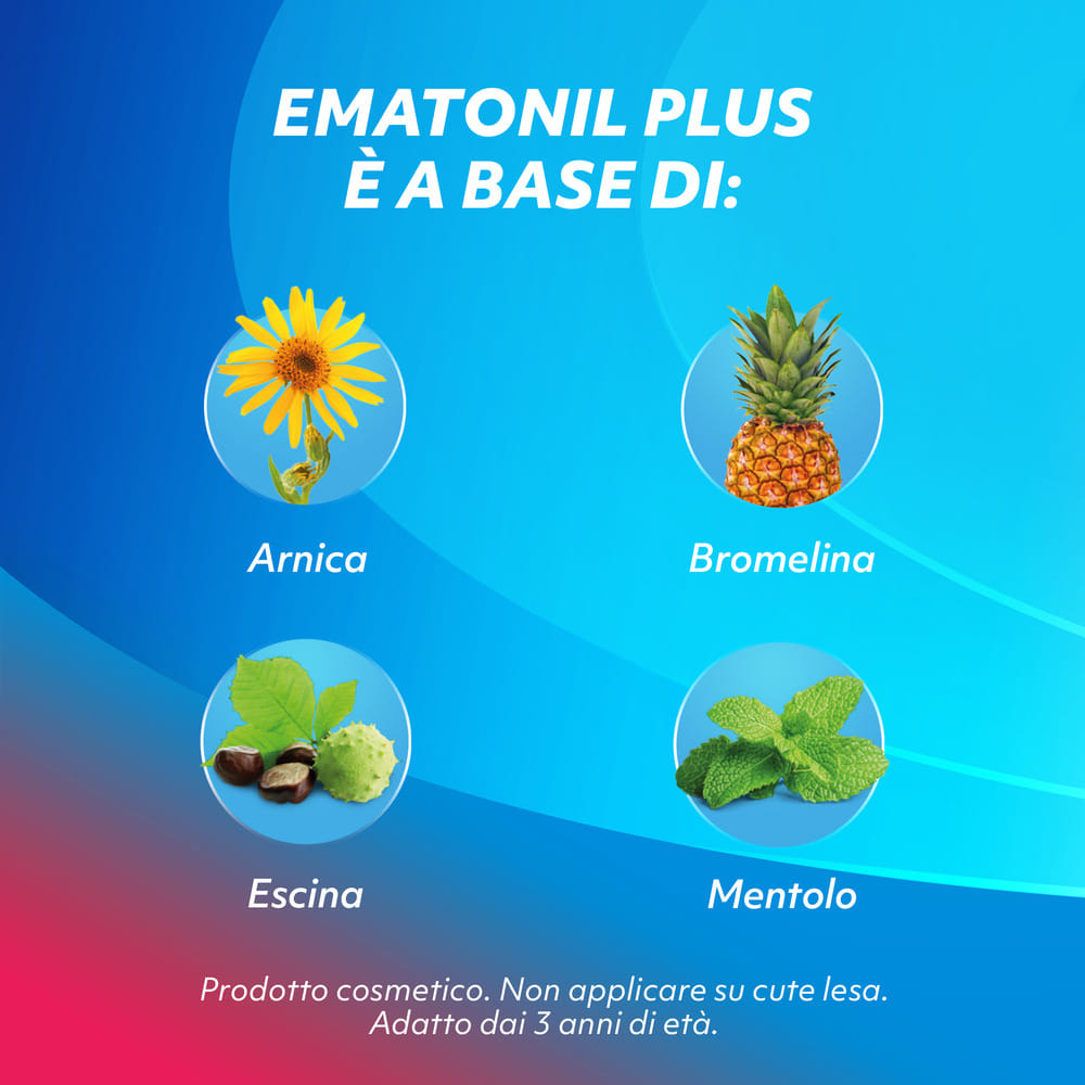 Ematonil Plus Emulgel Crema per Ematomi Lividi e Contusioni con Arnica per Adulti e Bambini, Tubo da 50ml