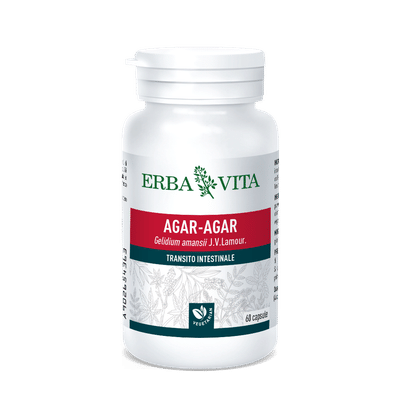 Integratore Agar Agar 500mg per il transito, 60 capsule