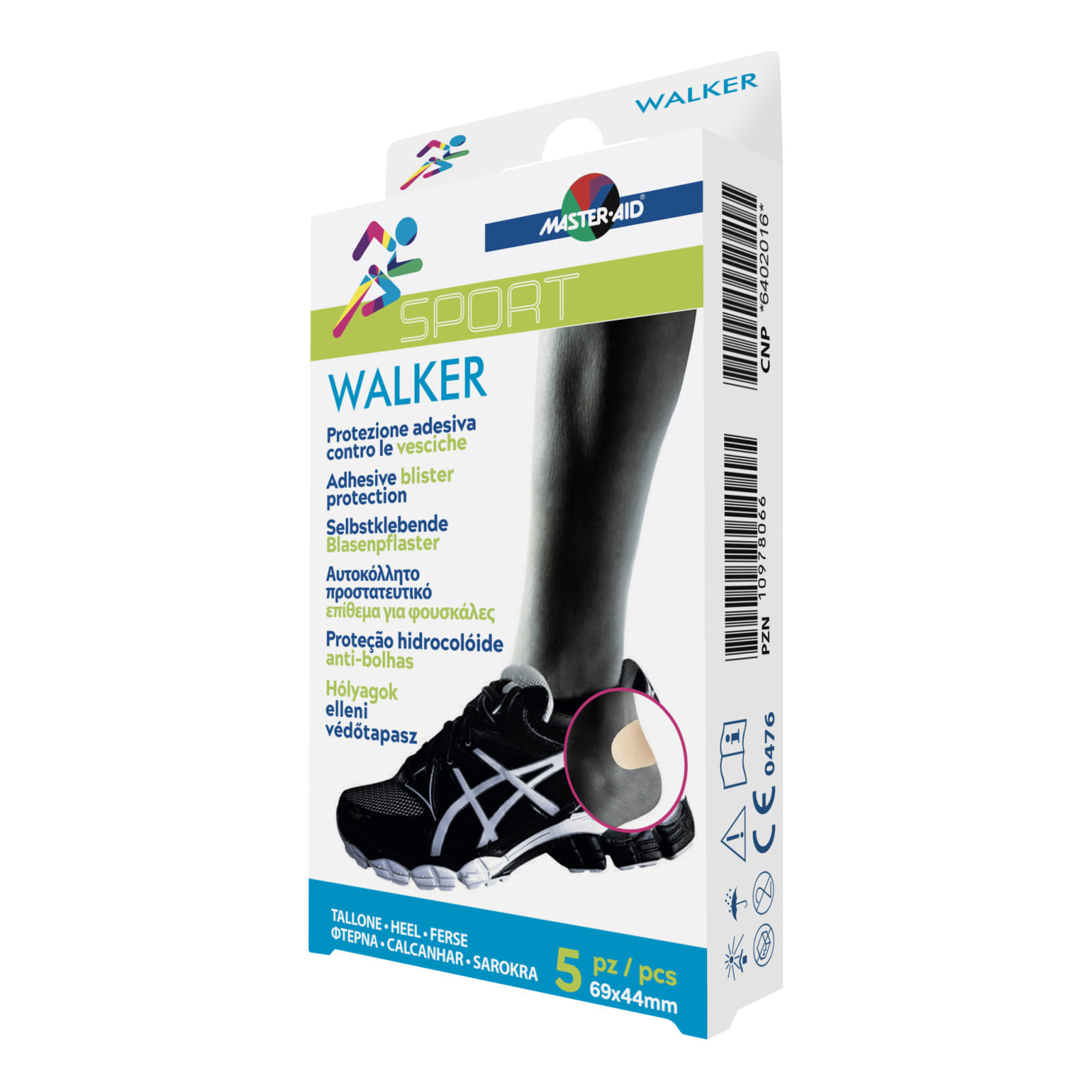 PROTEZIONE TALLONE VESCICHE E ABRASIONI MASTER-AID SPORT WALKER 5X5 5 PEZZI