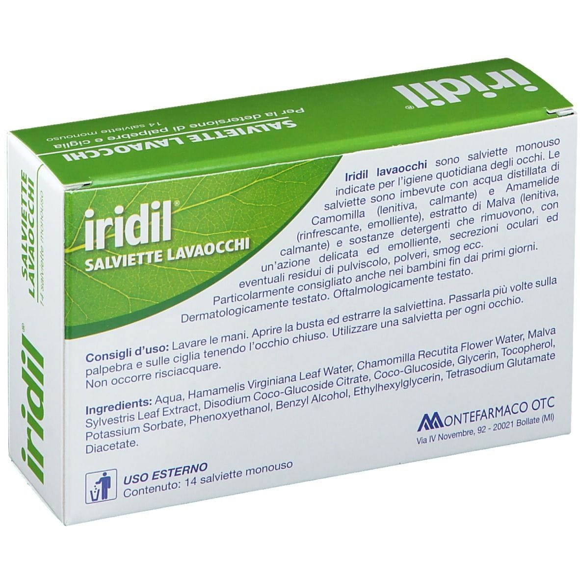 IRIDIL LAVAOCCHI 14 SALVIETTE MONOUSO