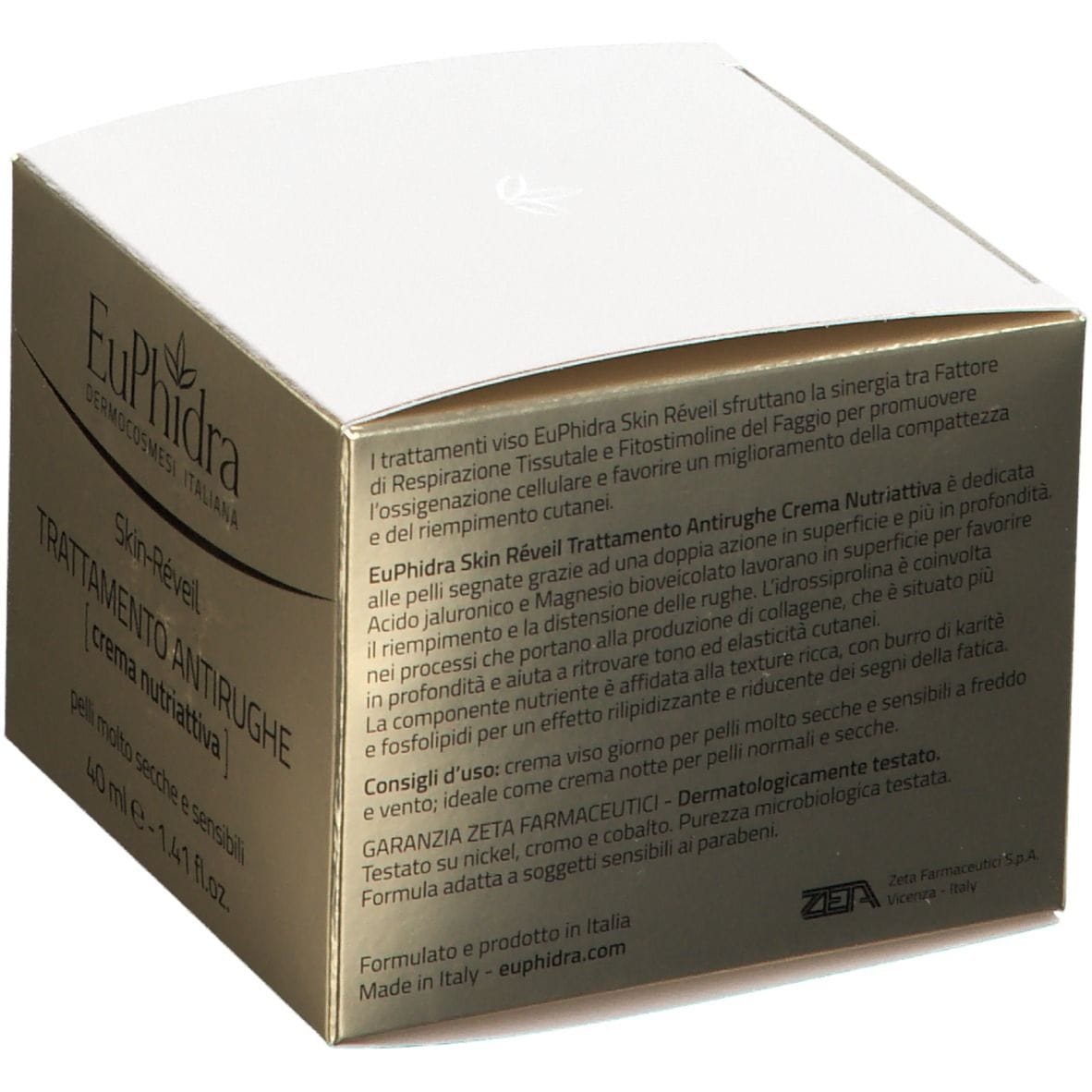 EUPHIDRA SKIN REVEIL TRATTAMENTO ANTIRUGHE CREMA NUTRIATTIVA PELLI MOLTO SECCHE E SENSIBILI 40 ML