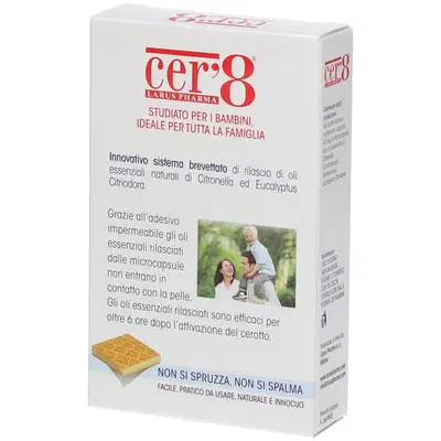 CER'8 CUSCINETTI ADESIVI ANTI ZANZARE SCATOLA DA 48 CUSCINETTI CER'8 CUSCINETTI ADESIVI ANTI ZANZARE SCATOLA DA 48 CUSCINETTI