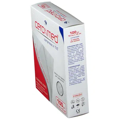 GARZA COMPRESSA IN TESSUTO NON TESSUTO CEROXMED 10X10 CM 100 PEZZI GARZA COMPRESSA IN TESSUTO NON TESSUTO CEROXMED 10X10 CM 100 PEZZI