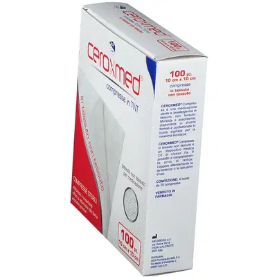 GARZA COMPRESSA IN TESSUTO NON TESSUTO CEROXMED 10X10 CM 100 PEZZI GARZA COMPRESSA IN TESSUTO NON TESSUTO CEROXMED 10X10 CM 100 PEZZI