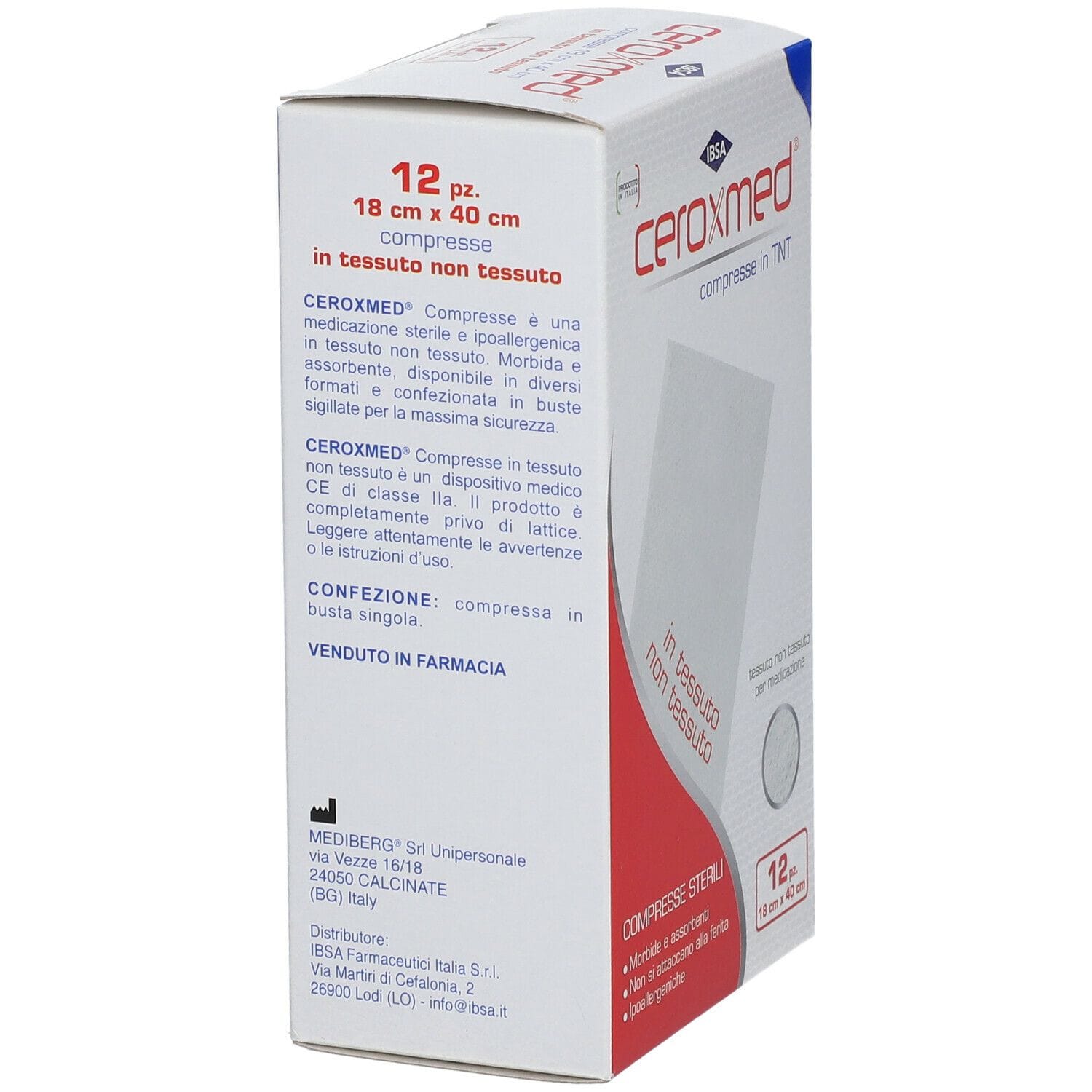 Garza compressa Ceroxmed Special Soft 18x40 cm, 12 pezzi