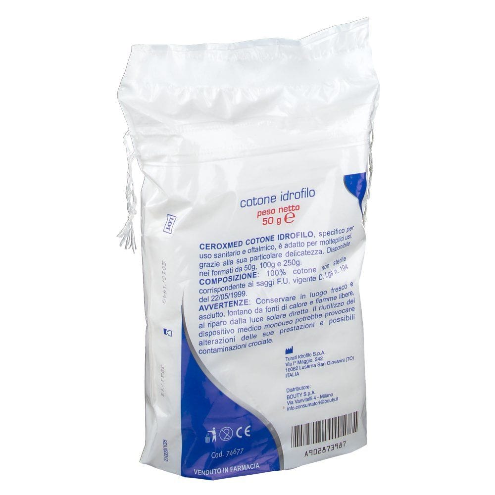 Cotone Idrofilo Ceroxmed 50g per uso sanitario e oftalmico