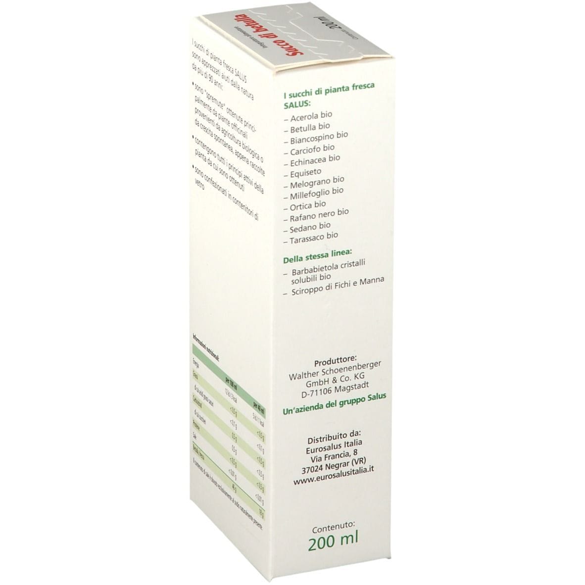 Succo di Betulla BIO 200ml per il drenaggio naturale