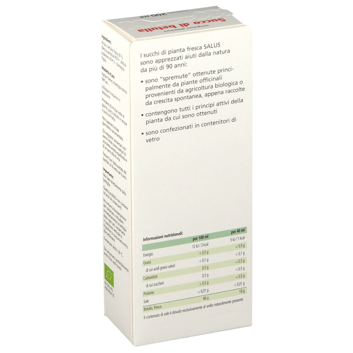 Succo di Betulla BIO 200ml per il drenaggio naturale