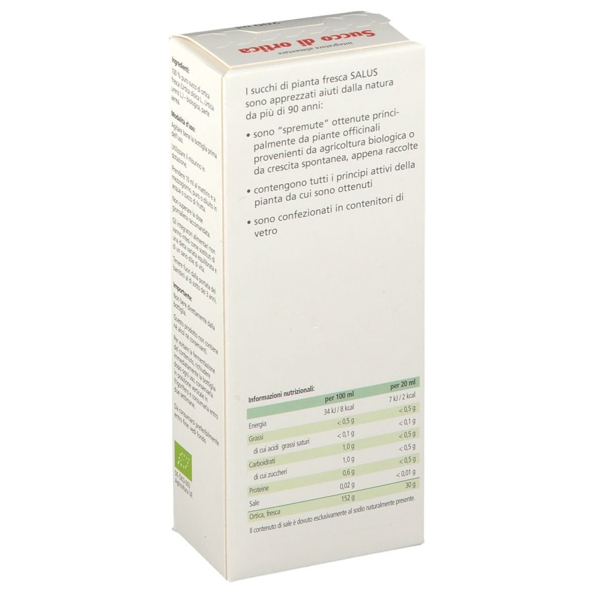 Succo di Ortica BIO Slaus per il drenaggio, 200ml