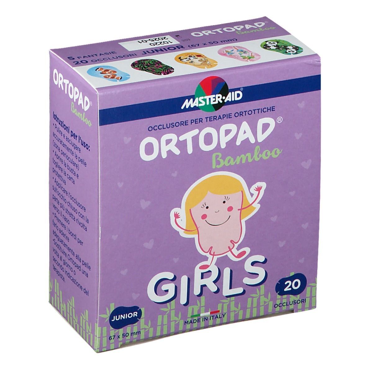 CEROTTO OCULARE PER ORTOTTICA ORTOPAD GIRLS JUNIOR 5X6,7 20 PEZZI