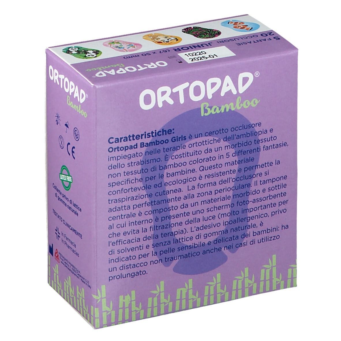 Cerotto oculare Ortopad Girls Junior per ortottica, 20 pz
