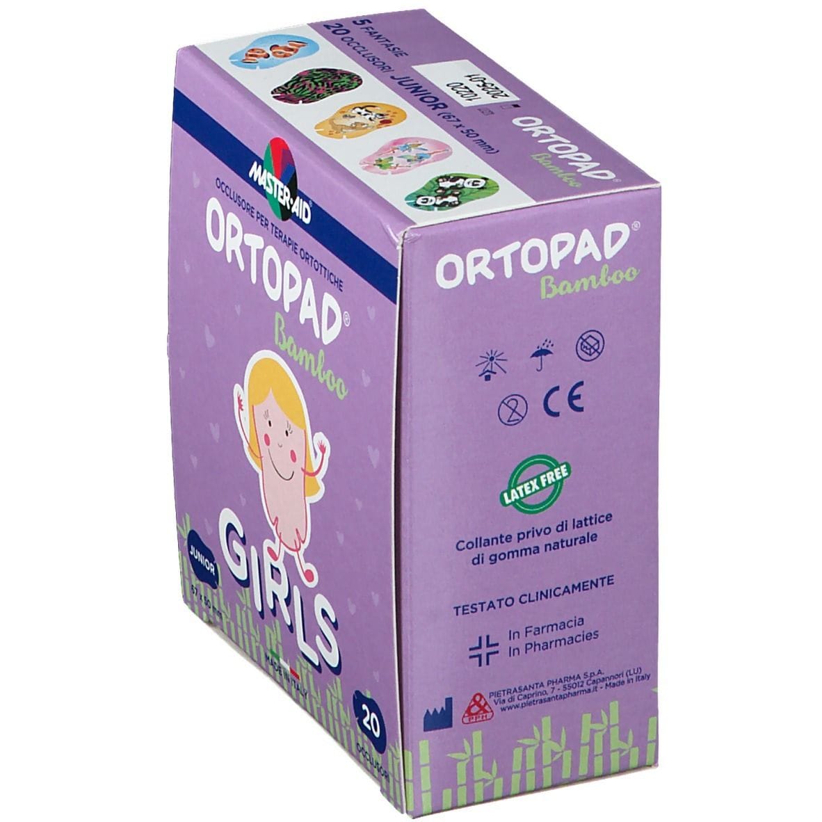 Cerotto oculare Ortopad Girls Junior per ortottica, 20 pz