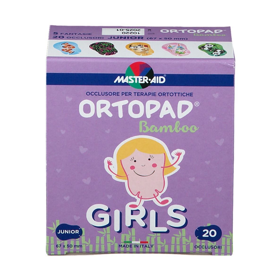 Cerotto oculare Ortopad Girls Junior per ortottica, 20 pz