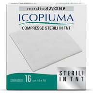 ICOPIUMA GARZA COMPRESSA IN TESSUTO NON TESSUTO ADESIVA 10X10 CM 16 PEZZI