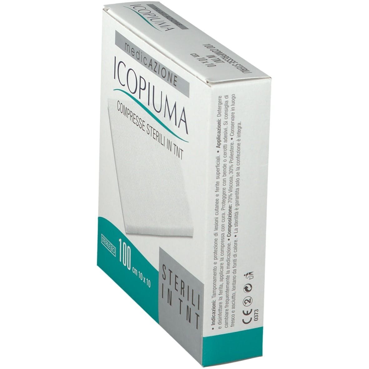 ICOPIUMA GARZA COMPRESSA IN TESSUTO NON TESSUTO ADESIVA 10X10 CM 100 PEZZI
